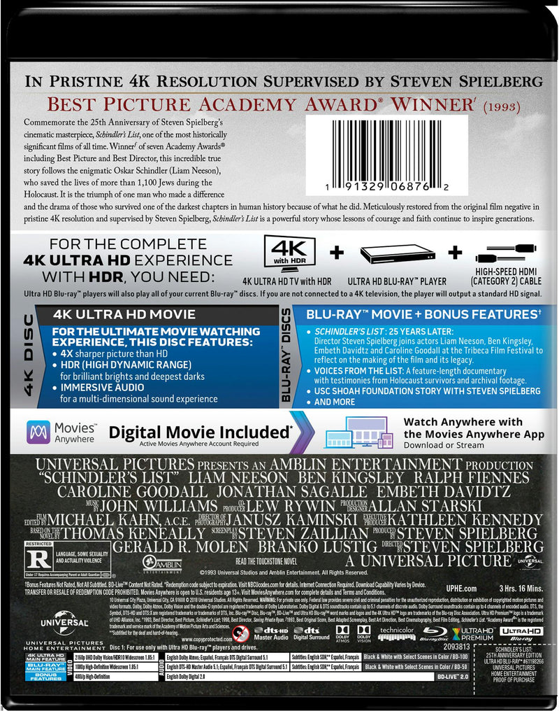 Schindler's List (4K Ultra HD) [UHD]