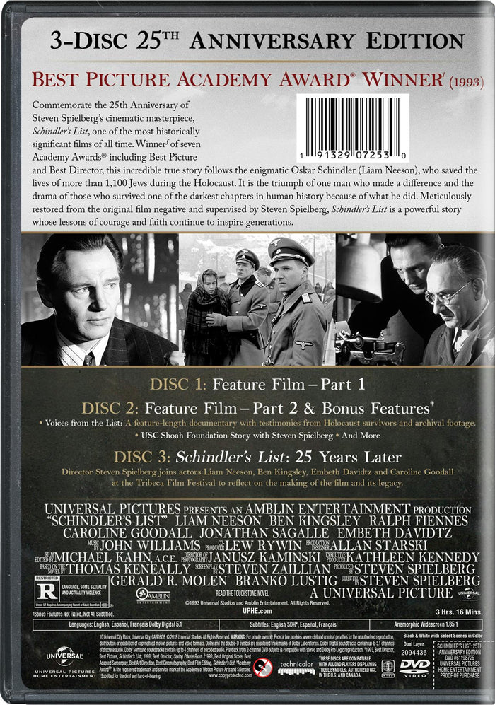 Schindler's List (25th Anniversary Edition) [DVD]