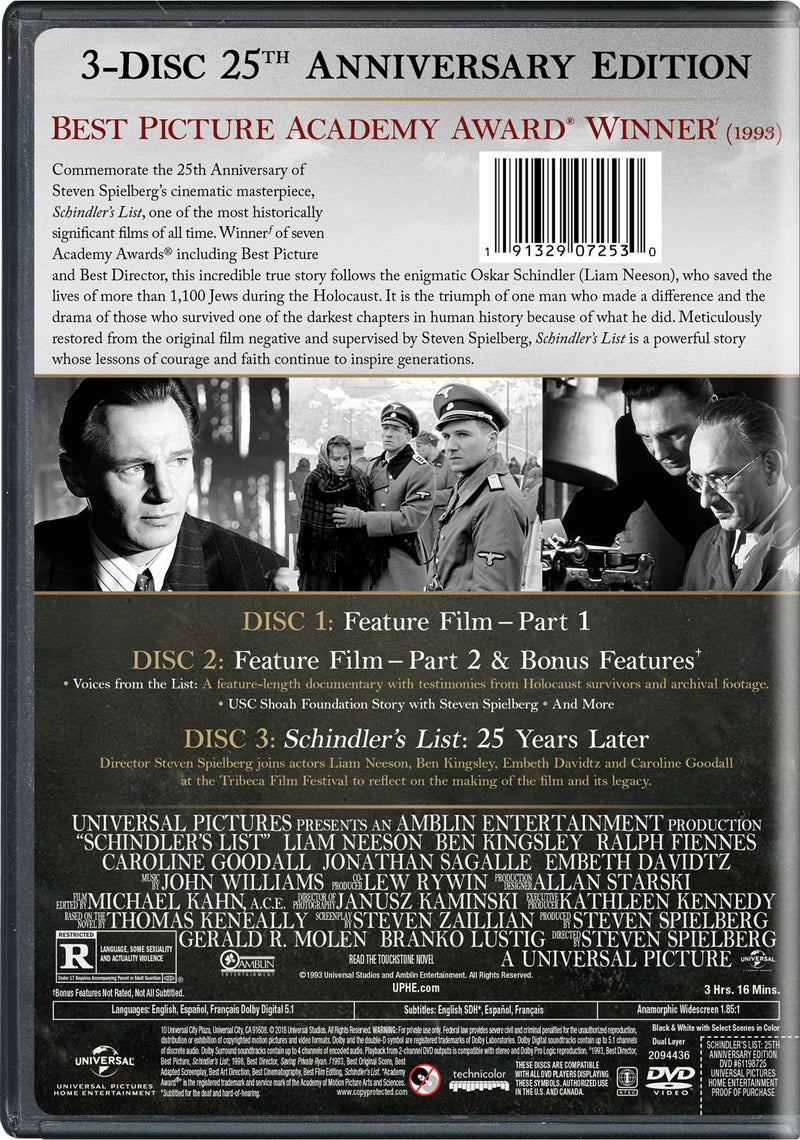 Schindler's List (25th Anniversary Edition) [DVD]