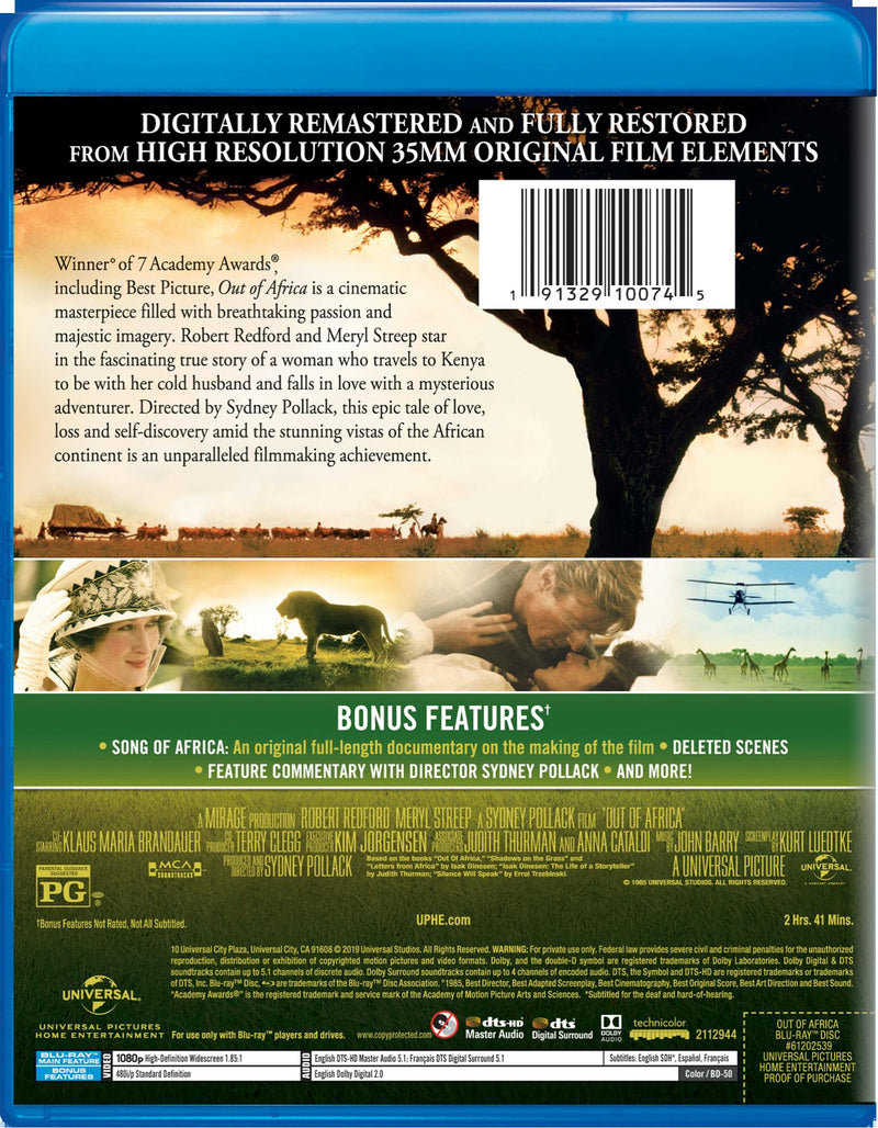 Out of Africa [Blu-ray]