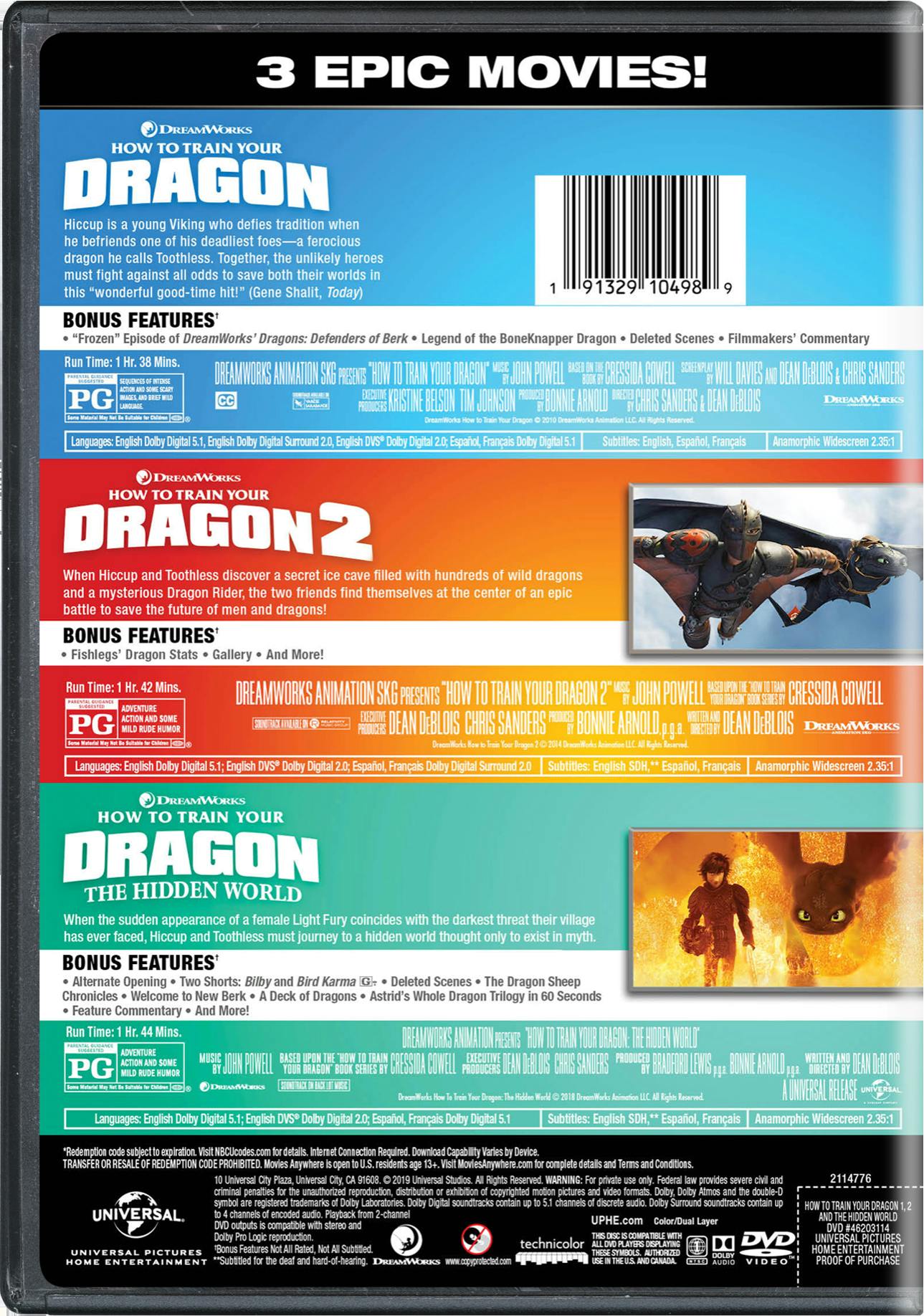 How To Train Your Dragon: 3-Movie Collection (DVD Set) [DVD]