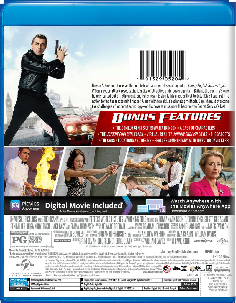 Johnny English Strikes Again (DVD + Digital) [Blu-ray]