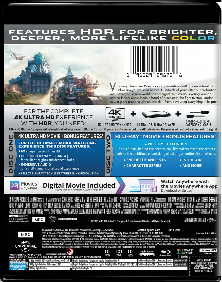 Mortal Engines (4K Ultra HD) [UHD]