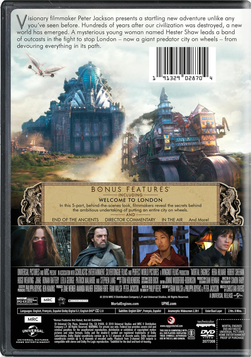 Mortal Engines [DVD]