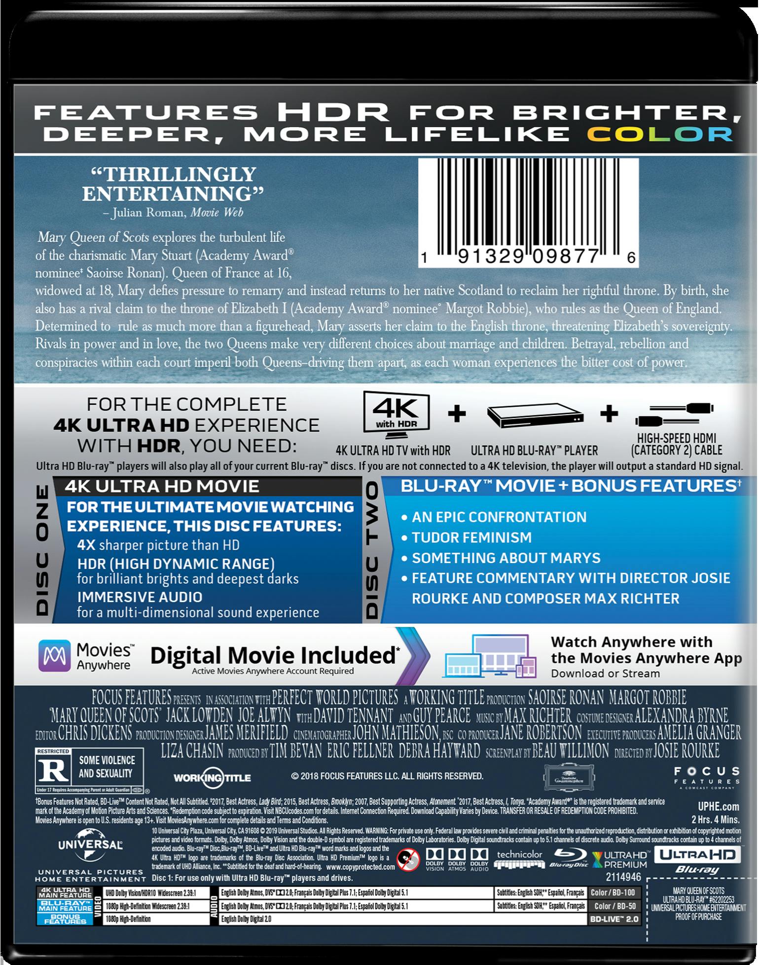 Mary Queen of Scots (4K Ultra HD) [UHD] – GRUV Entertainment