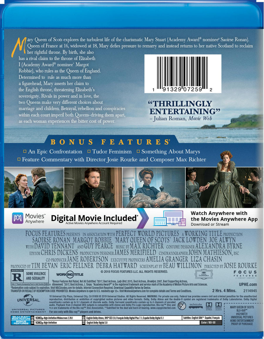Mary Queen of Scots (Blu-ray + Digital HD) [Blu-ray]
