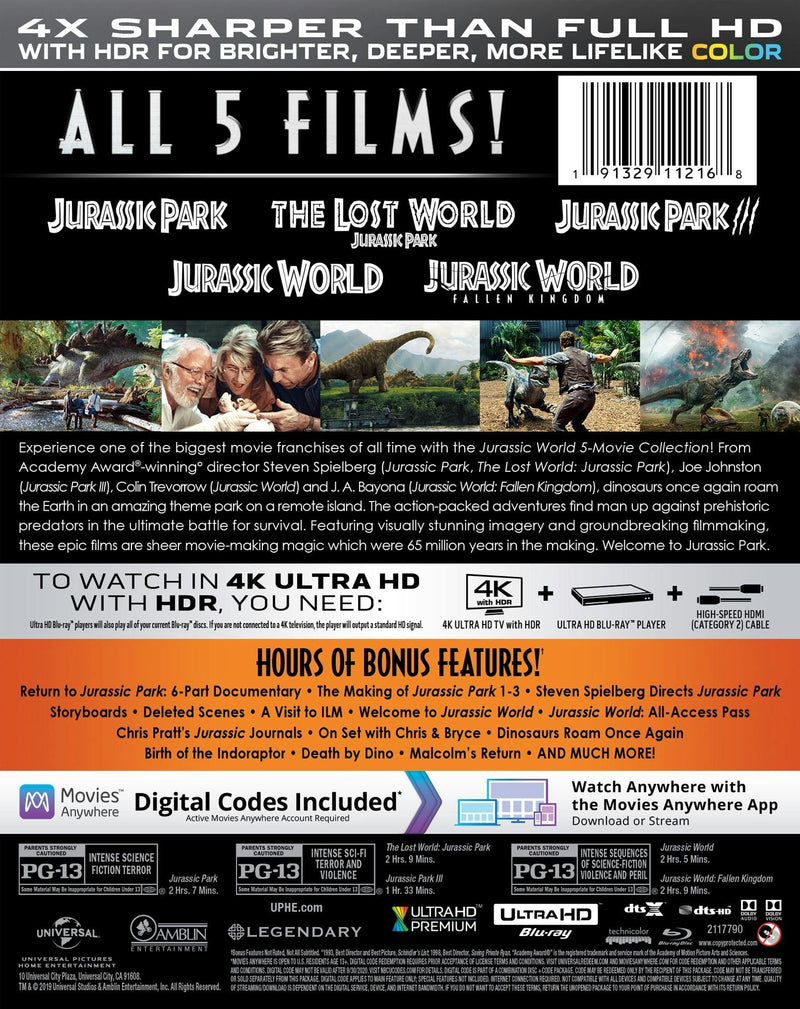 Jurassic World 5-Movie Collection (4K Ultra HD + Blu-Ray) [UHD]