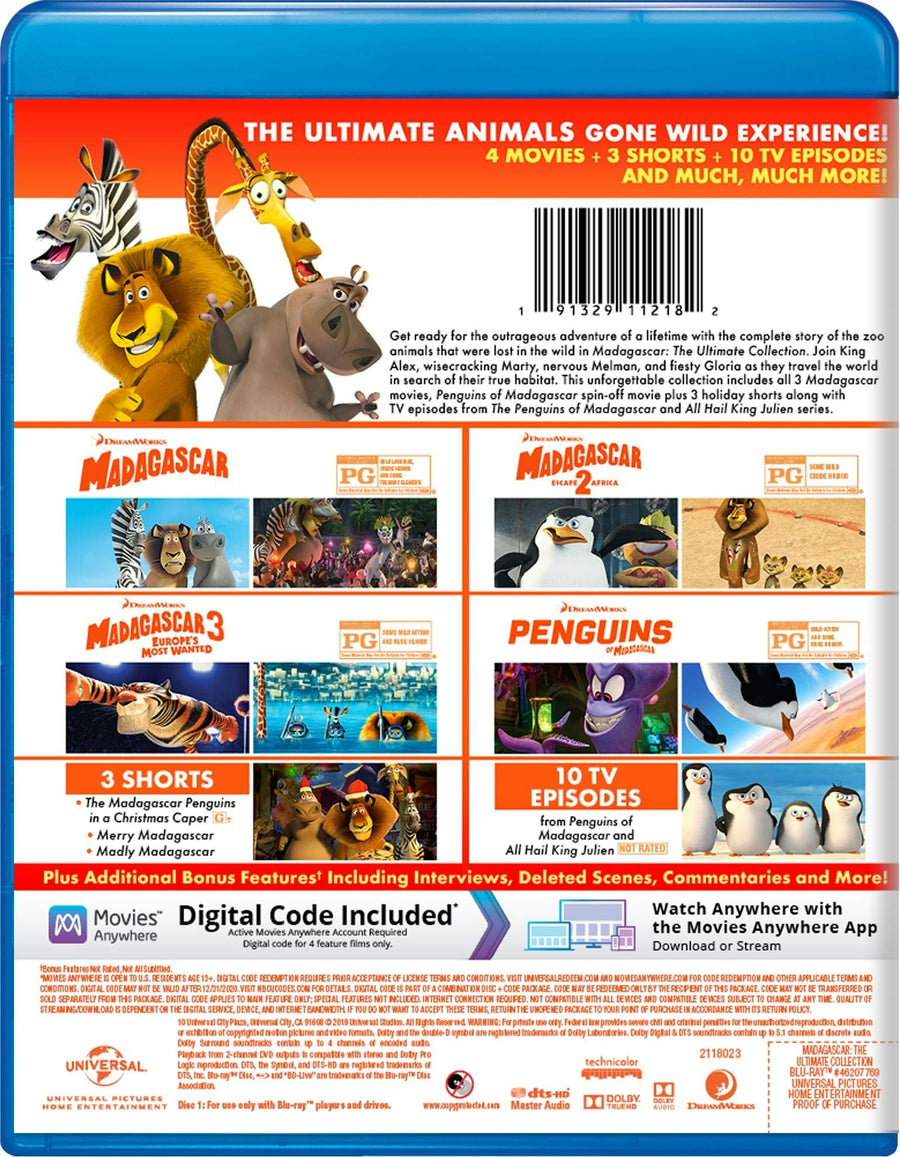 Madagascar: The Ultimate Collection (Blu-ray + Digital HD) [Blu-ray]