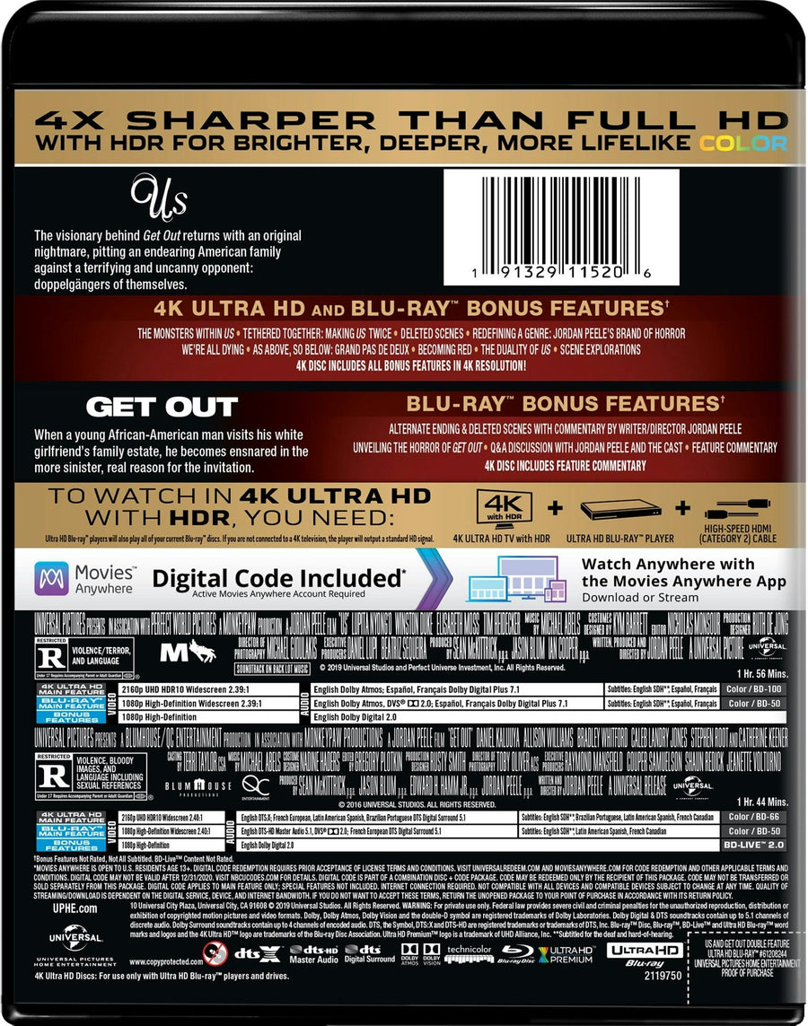 Us / Get Out Double Feature (4K Ultra HD) [UHD]