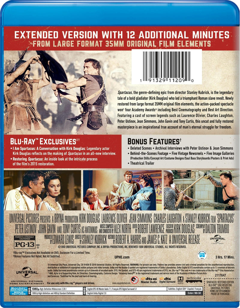 Spartacus (Restored) [Blu-ray]