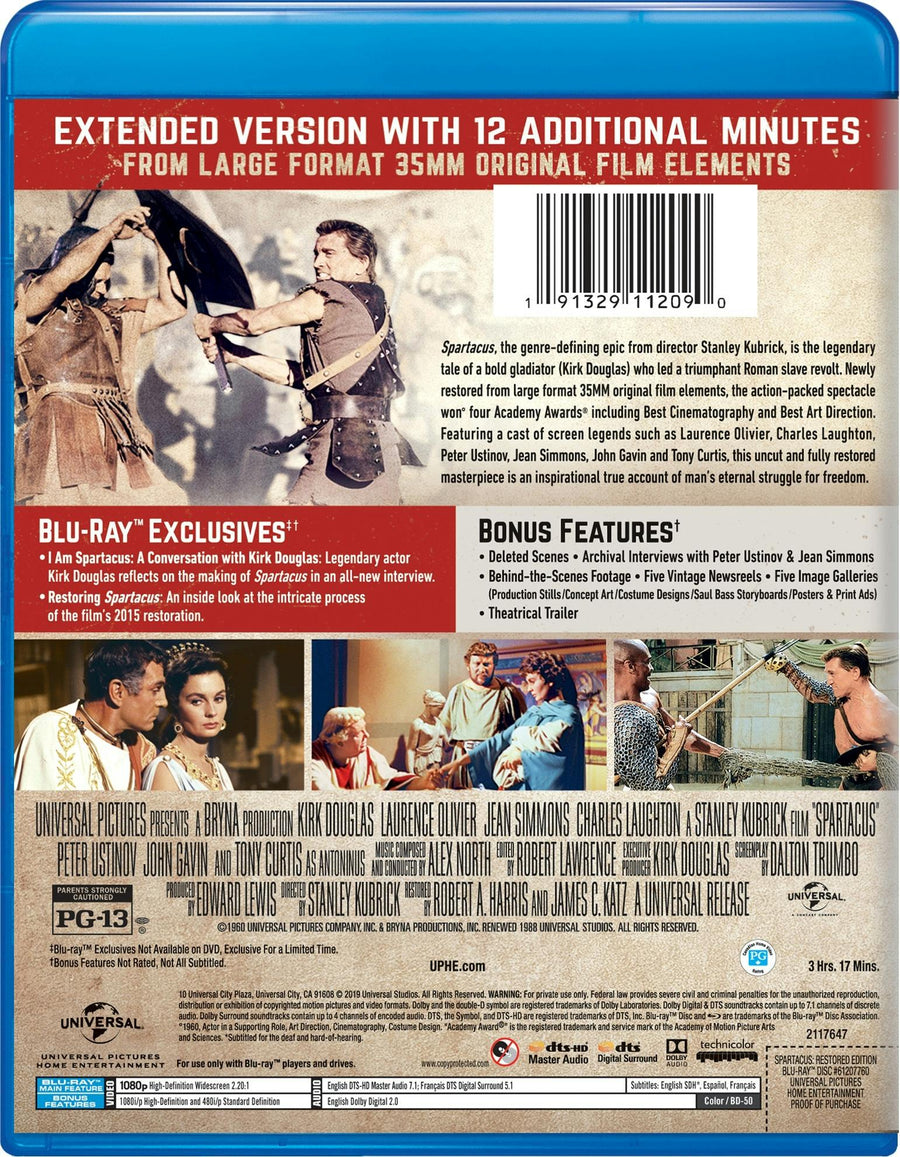 Spartacus (Restored) [Blu-ray]
