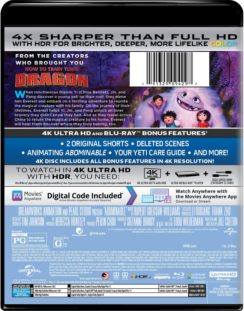 Abominable (4K Ultra HD + Blu-ray + Digital Download) [UHD]