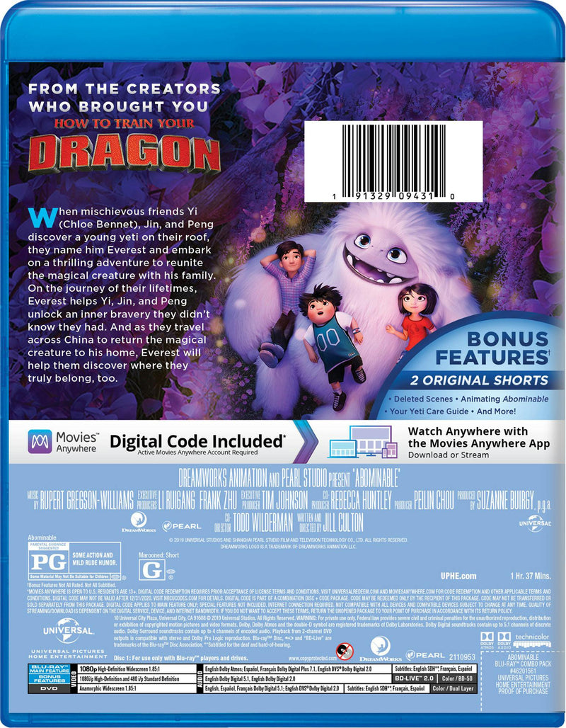Abominable (DVD + Digital) [Blu-ray]