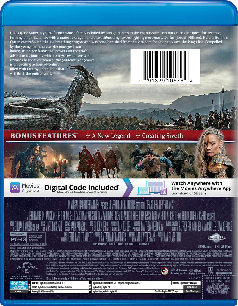 Dragonheart: Vengeance (DVD + Digital) [Blu-ray]