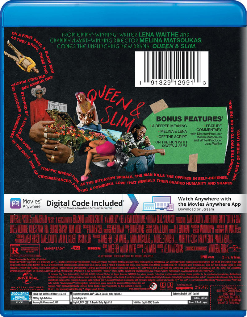 Queen & Slim (DVD + Digital) [Blu-ray]