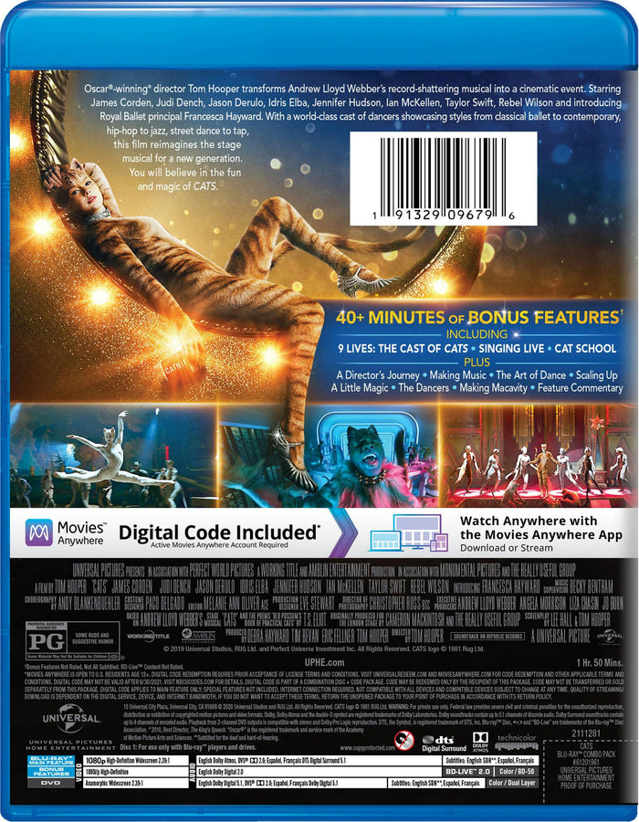 Cats (DVD + Digital) [Blu-ray]