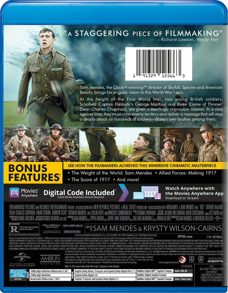 1917 (DVD + Digital) [Blu-ray]