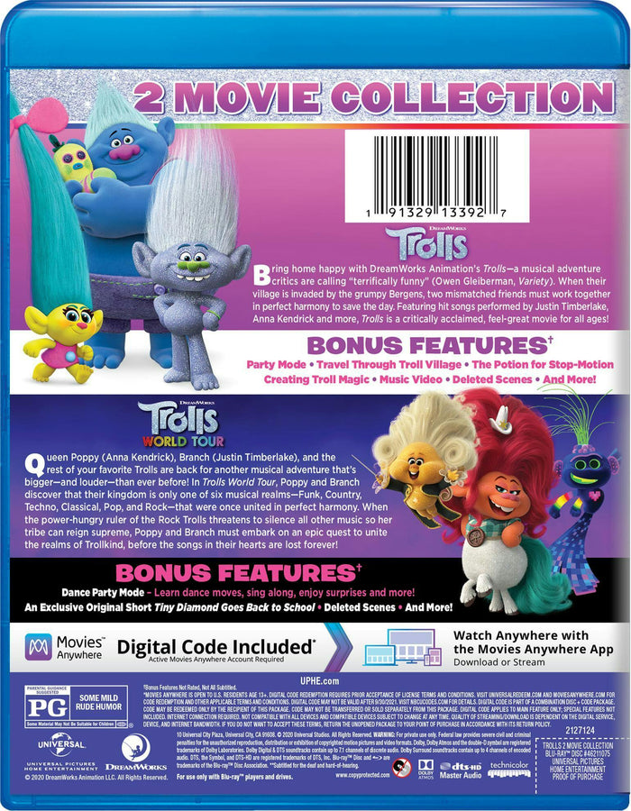 Trolls/Trolls World Tour (Blu-ray + Digital Copy) [Blu-ray]