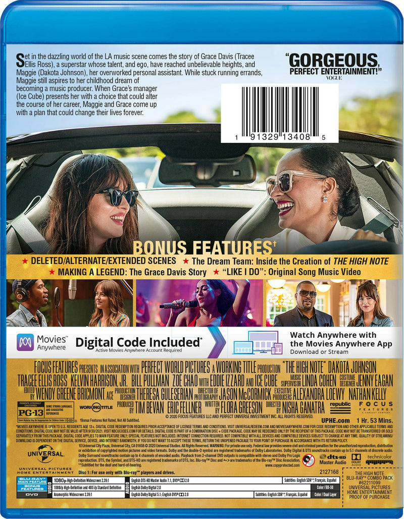 The High Note (DVD + Digital) [Blu-ray]