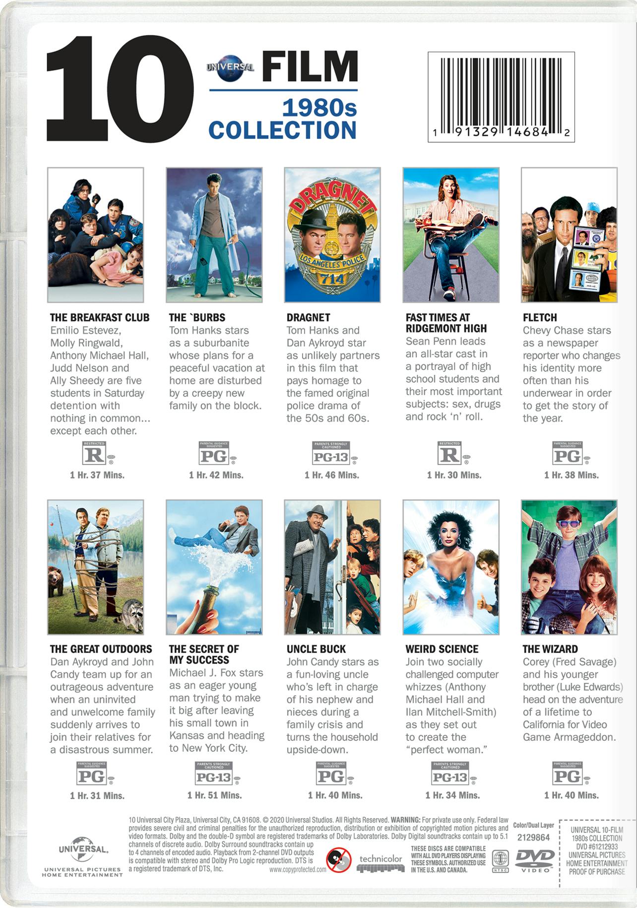 Universal 10-Film 1980s Collection (DVD Set) [DVD] – GRUV