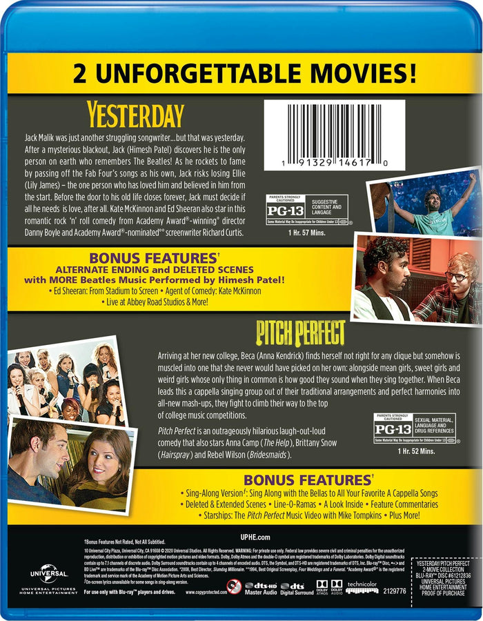 Yesterday/Pitch Perfect (Blu-ray Double Feature) [Blu-ray]
