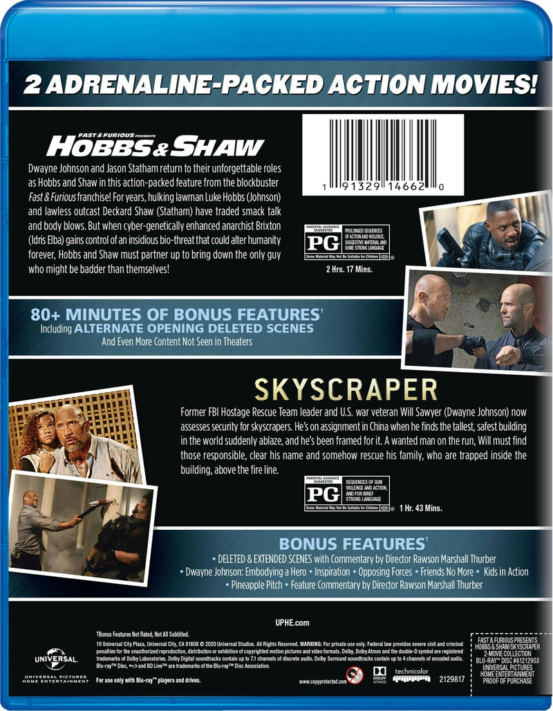 Fast & Furious Presents: Hobbs & Shaw/Skyscraper (Blu-ray Double Feature) [Blu-ray]