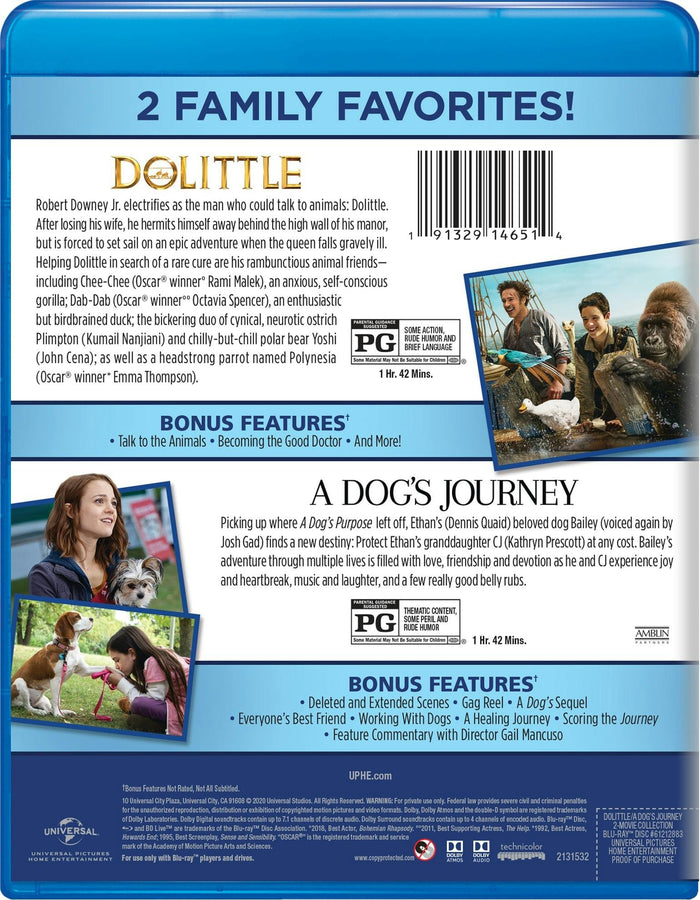 Dolittle/A Dog's Journey (Blu-ray Double Feature) [Blu-ray]