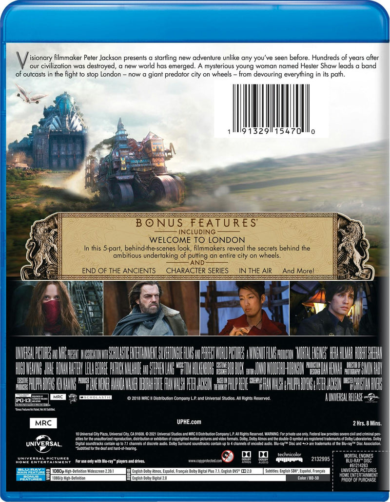 Mortal Engines (Blu-ray New Box Art) [Blu-ray]