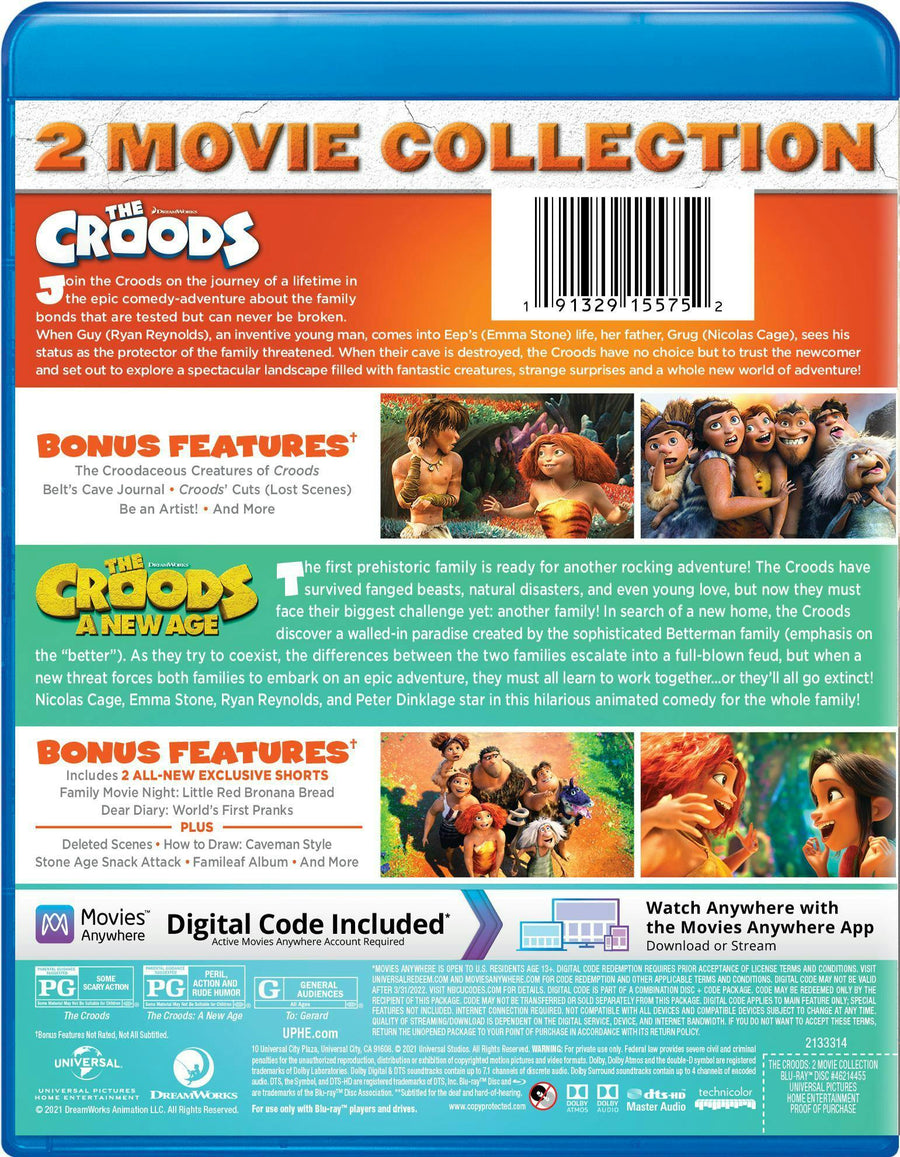 The Croods: 2 Movie Collection (Blu-ray + Digital Copy) [Blu-ray]