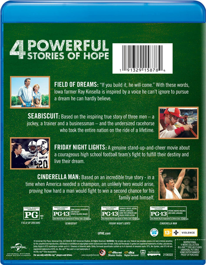 Inspirational 4-movie Collection (Field of Dreams/Seabiscuit/ [Blu-ray]