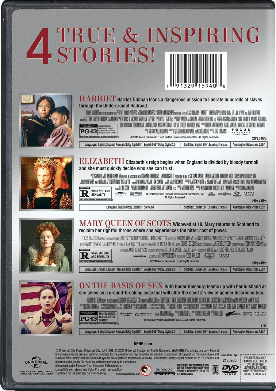 Fearless Females 4-Movie Collection (Harriet/Elizabeth/Mary Q [DVD]