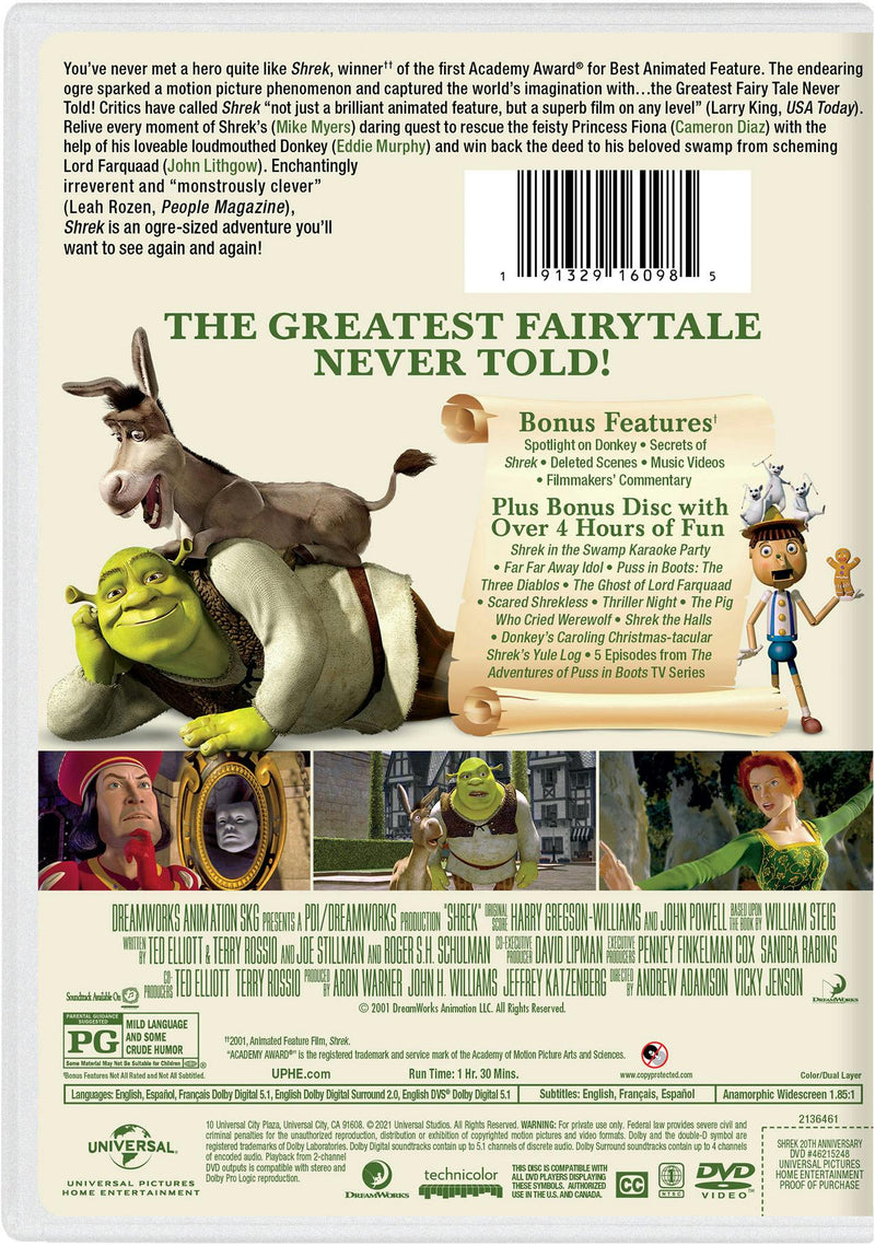 Shrek (20th Anniversary Edition) [DVD]