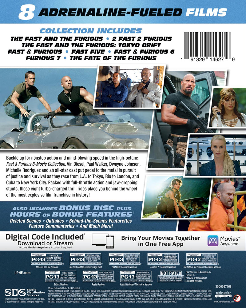 Fast & Furious: 8-movie Collection (Blu-ray + Digital Copy) [Blu-ray]