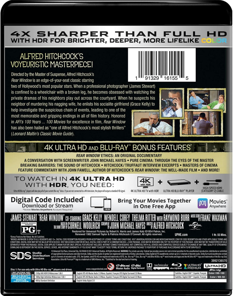 Rear Window (4K Ultra HD + Blu-ray) [UHD]