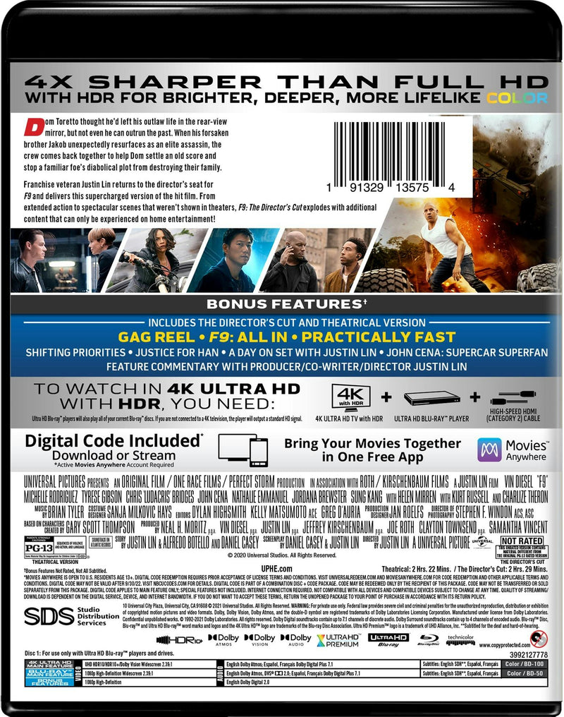 F9: The Fast Saga (4K UHD + Blu-ray) [UHD]