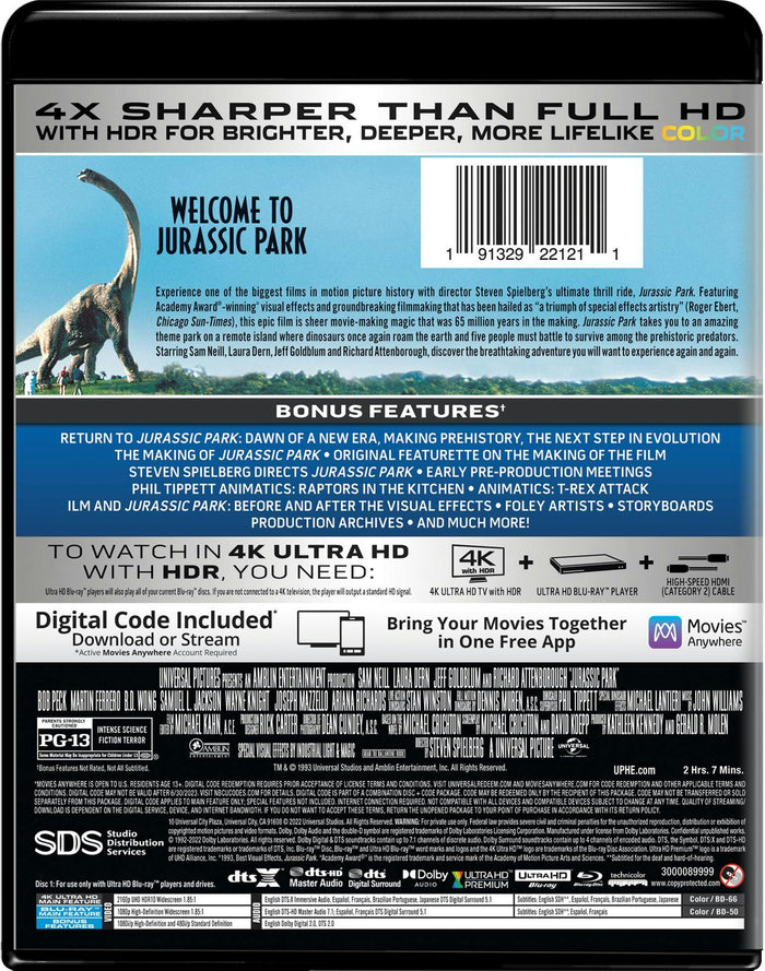 Jurassic Park (4K Ultra HD + Digital Download) [UHD]