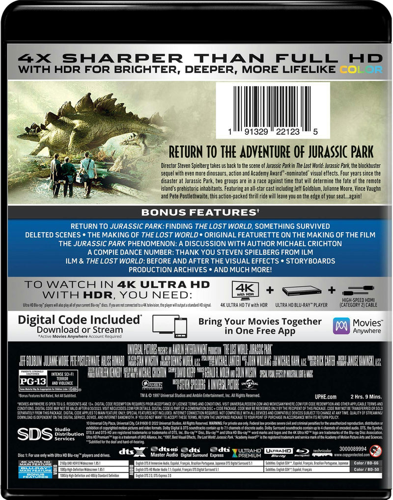 The Lost World - Jurassic Park 2 (4K Ultra HD + Blu-ray + Digital Download) [UHD]