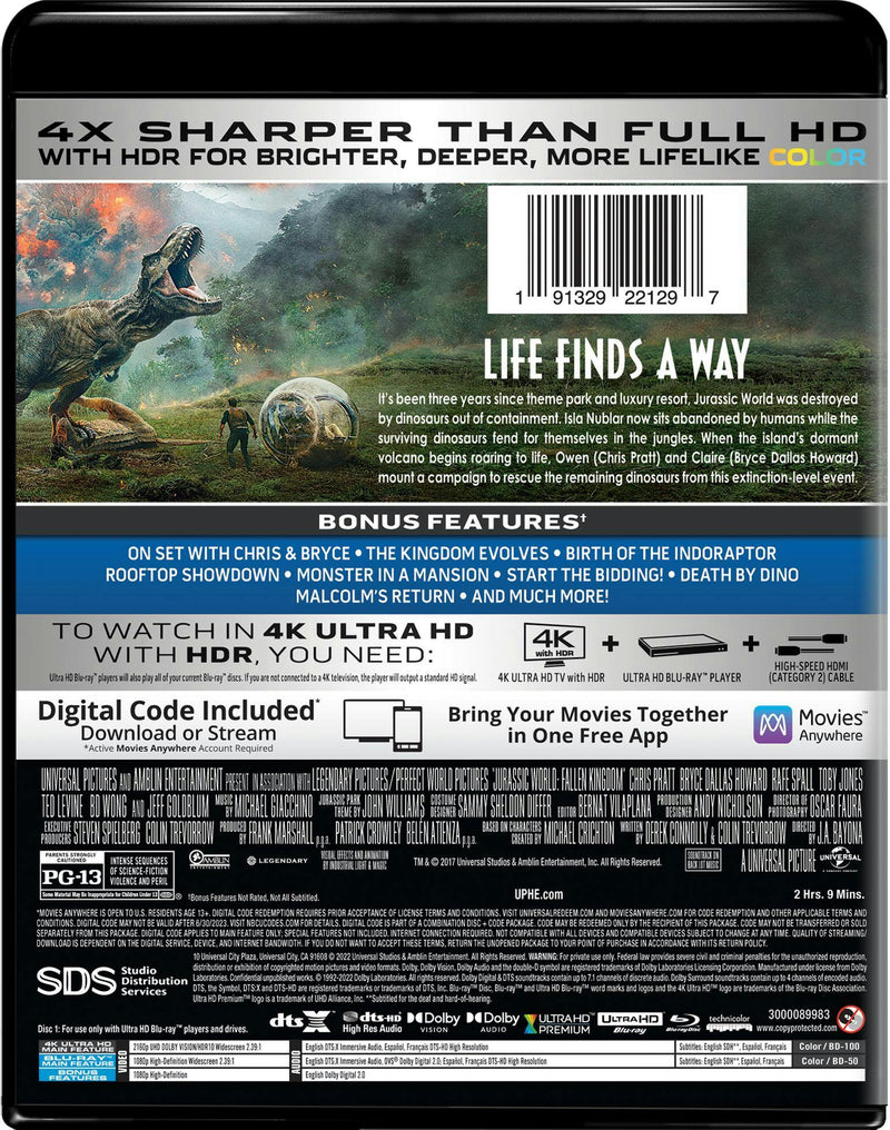 Jurassic World - Fallen Kingdom (4K Ultra HD + Blu-ray + Digital Download) [UHD]