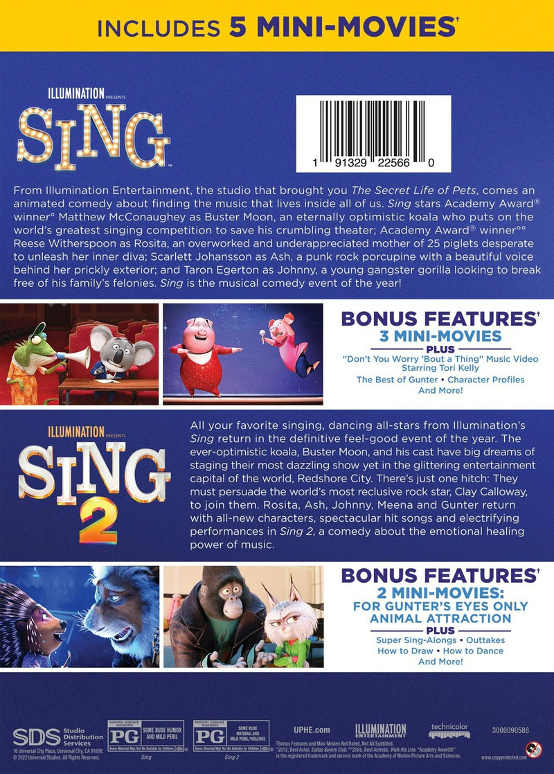 Sing/Sing 2 (DVD New Box Art) [DVD]