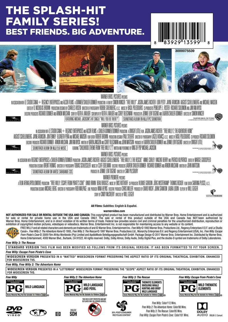 Free Willy 1-4 [DVD]