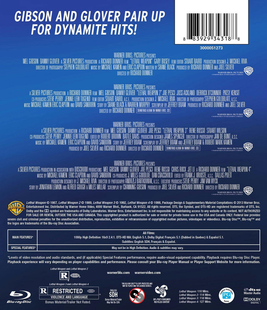 Lethal Weapon Collection (Box Set) [Blu-ray]