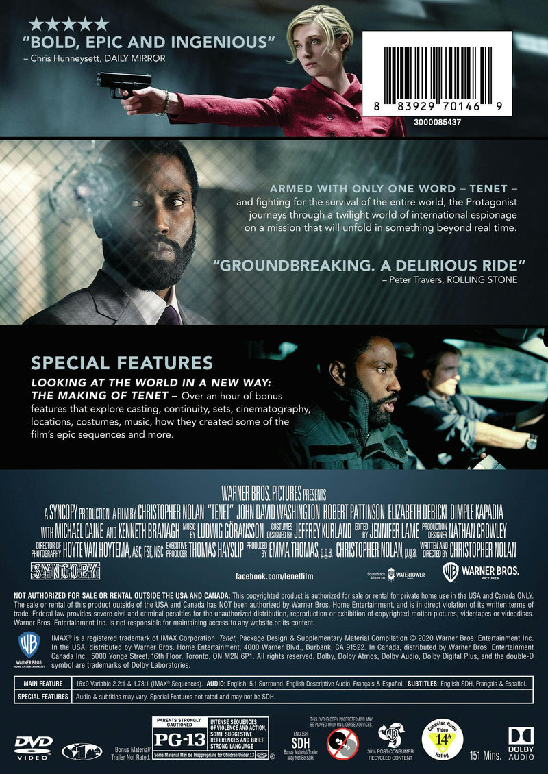 Tenet (Special Edition) [DVD]