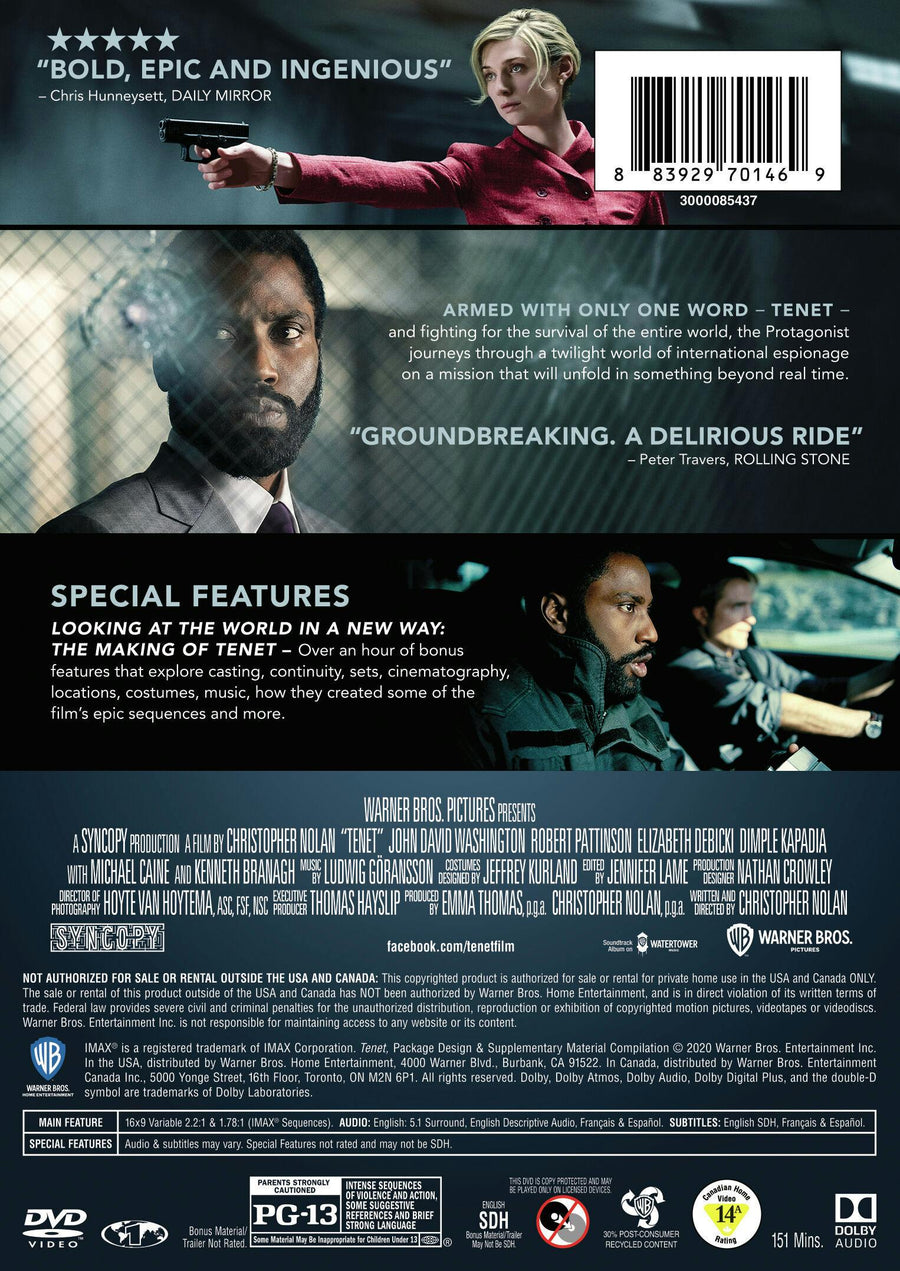 Tenet (Special Edition) [DVD]