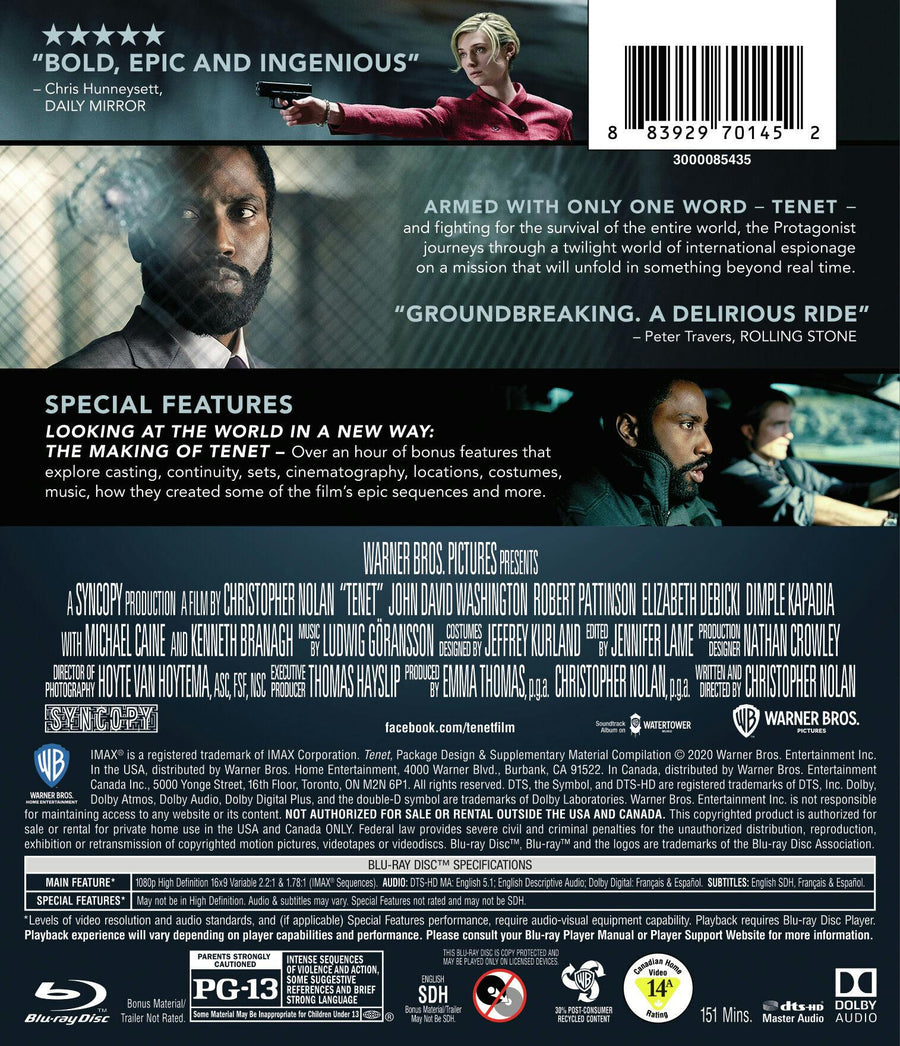 Tenet (with DVD) [Blu-ray]