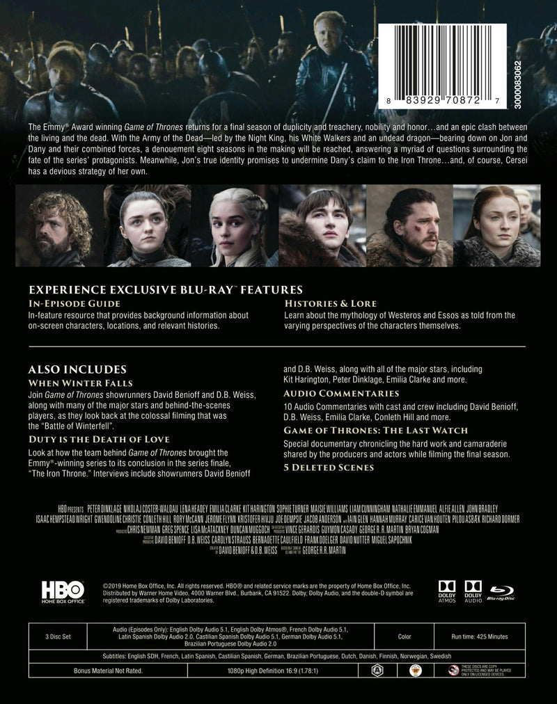 Game of Thrones: The Complete Eighth Season (Box Set) [Blu-ray]