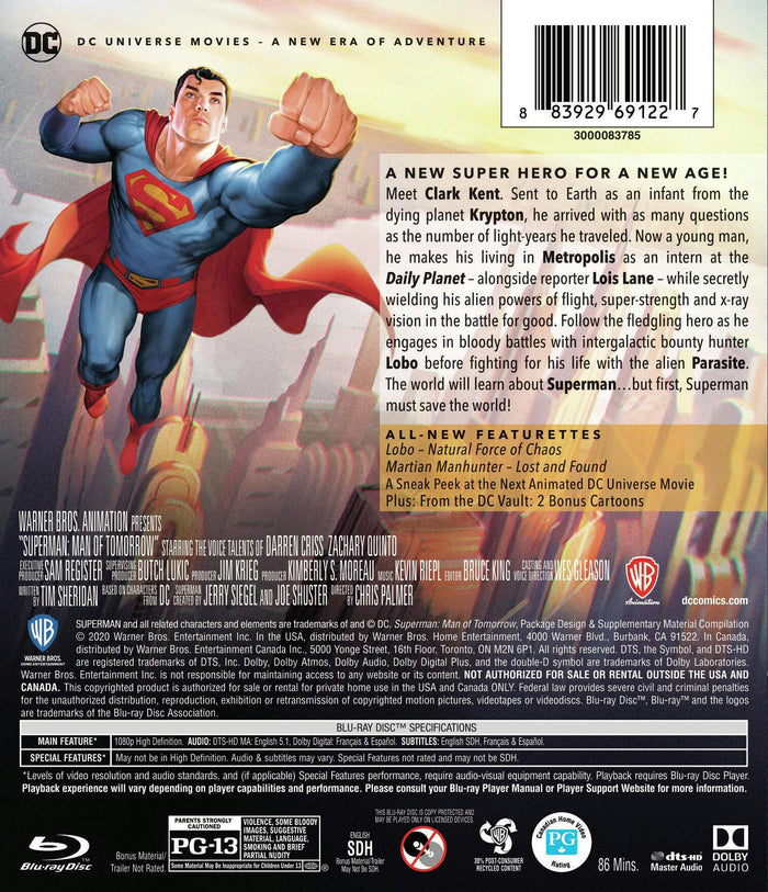 Superman: Man of Tomorrow (with DVD) [Blu-ray]