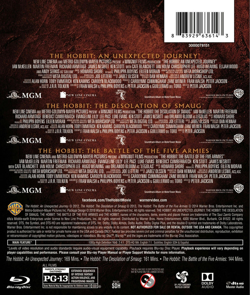 The Hobbit: Trilogy (Box Set) [Blu-ray]