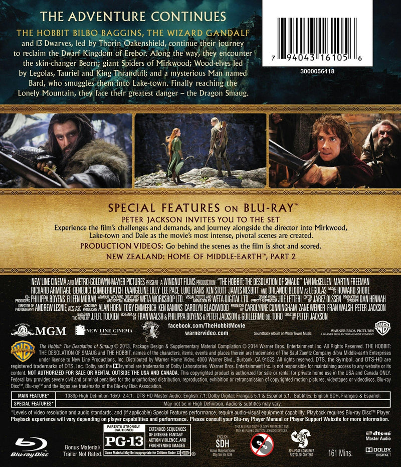 The Hobbit: The Desolation of Smaug [Blu-ray]