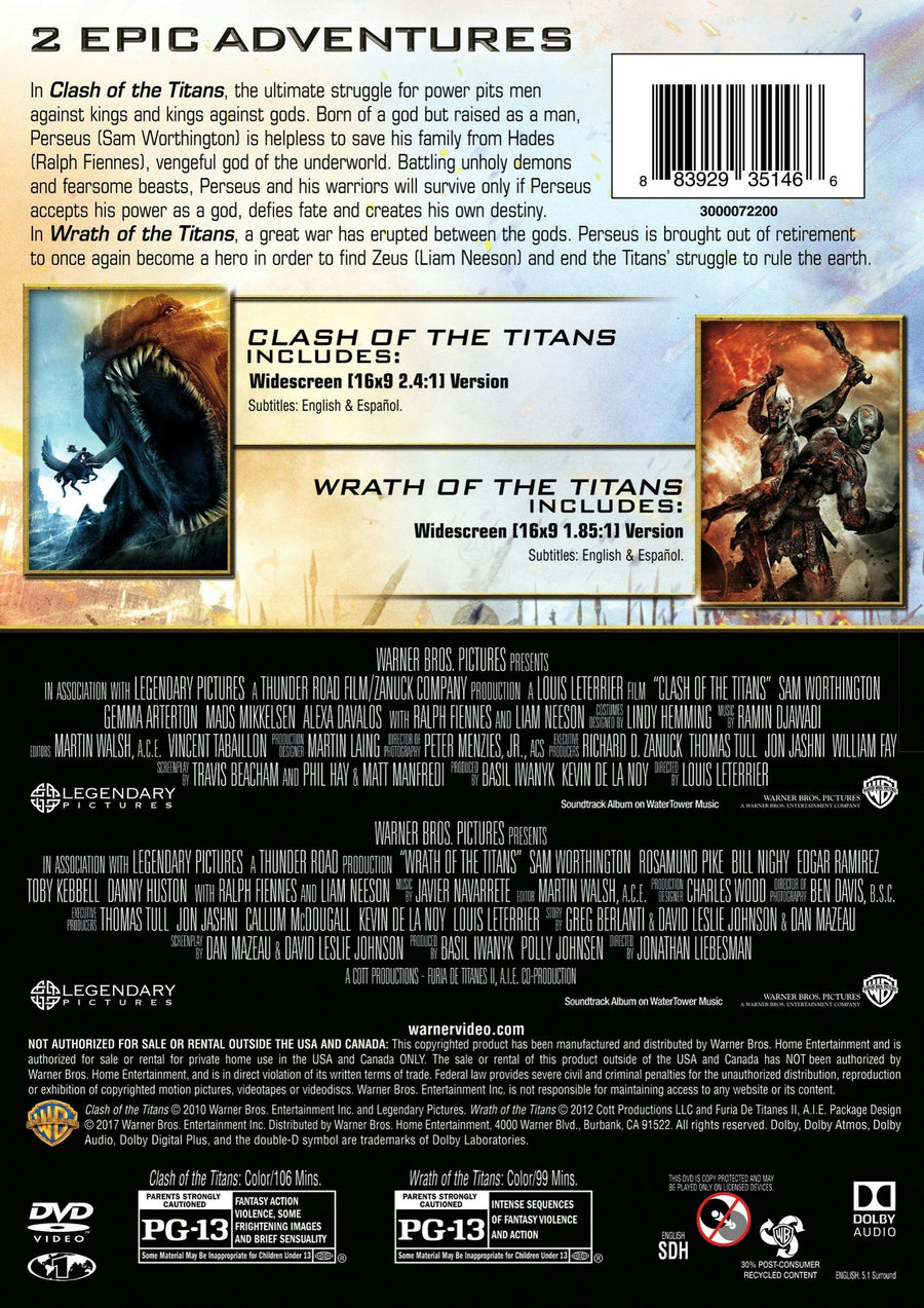 Clash of the Titans/Wrath of the Titans (DVD Double Feature) [DVD]