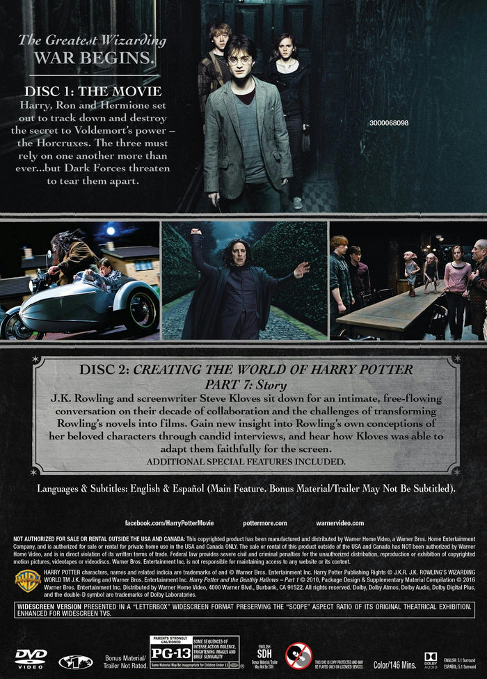 Harry Potter and the Deathly Hallows: Part 1 (Special Edition) [DVD]